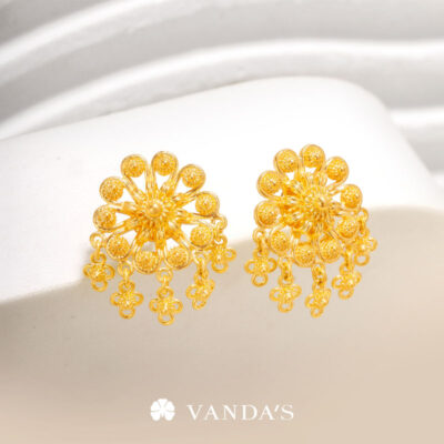 'พิกุลชบา' ต่างหูทองคำ 99.99%