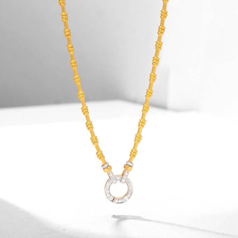 ‘ABACUS’ สร้อยคอทองคำ 99.99% ขั้วเพชร ดีไซน์ปล้องลูกคิด