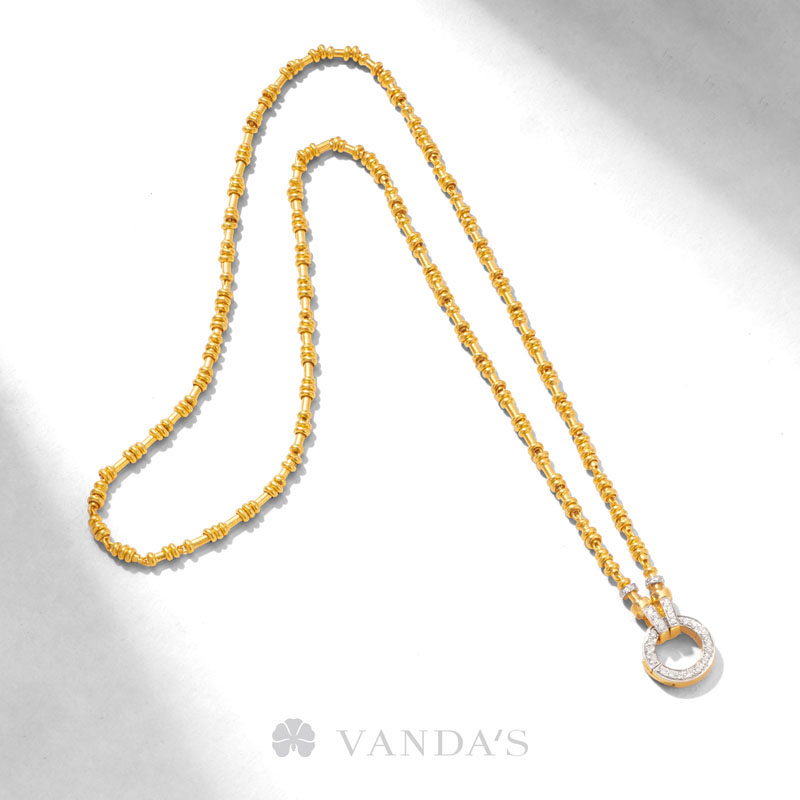 ‘ABACUS’ สร้อยคอทองคำ 99.99% ขั้วเพชร ดีไซน์ปล้องลูกคิด - Image 6