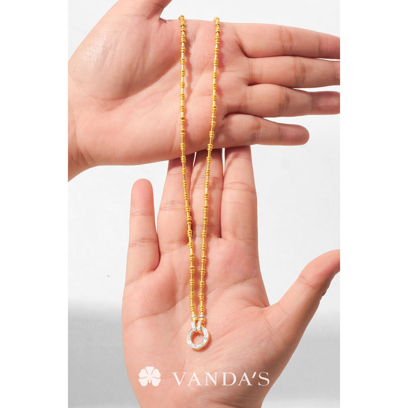 ‘ABACUS’ สร้อยคอทองคำ 99.99% ขั้วเพชร ดีไซน์ปล้องลูกคิด - Image 8