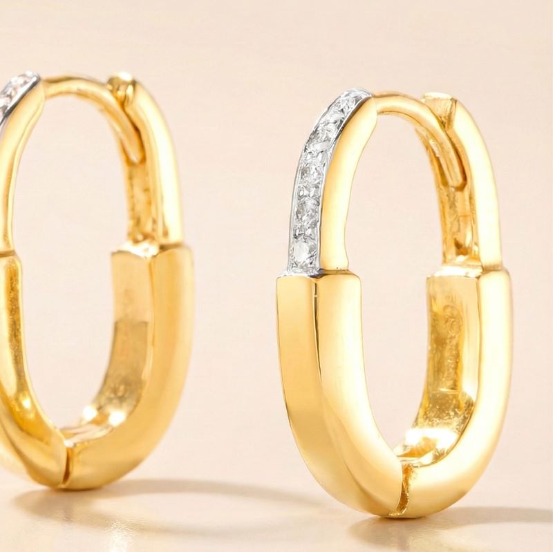 ต่างหูเพชรแท้ ดีไซน์ Lock - Image 4