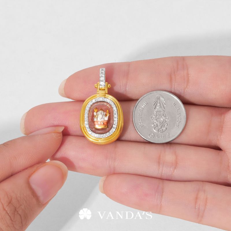 จี้พระพิฆเนศ ปางเสวยสุข เนื้อ 3 กษัตริย์ ดีไซน์ TIER - Image 9