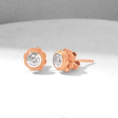 'TIER' ต่างหูเพชร สี Pink Gold(0.50 กะรัต)