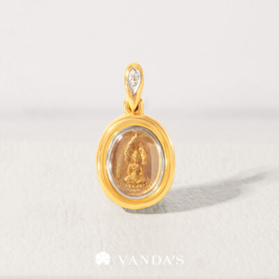 จี้หลวงปู่เทสก์นาคปรก ปี 2535 เลี่ยมตลับทองคำเกลี้ยงเงา